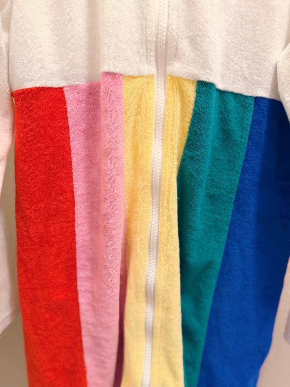 Hanna Andersson Cream Hooded Zip Robe with Rainbow Stripe Skirt - Picture 4 of 12